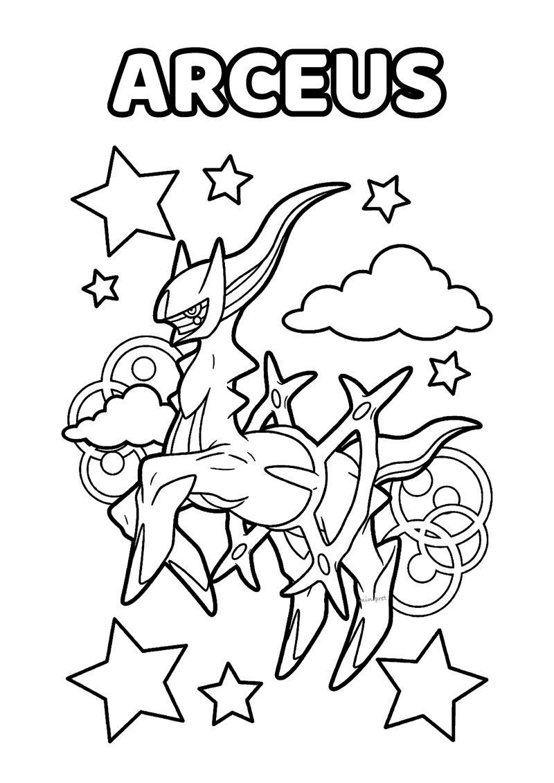 Arceus Kleurplaat — gratis kleurplaat printen