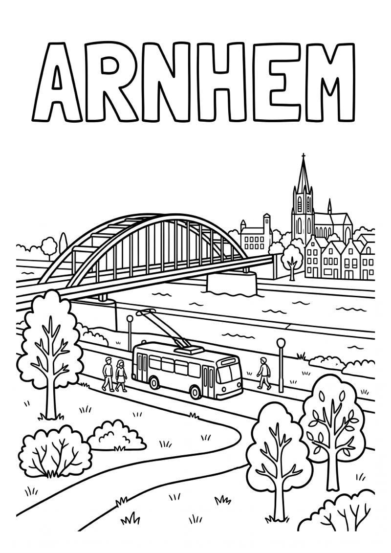 Arnhem Kleurplaat — gratis kleurplaat printen