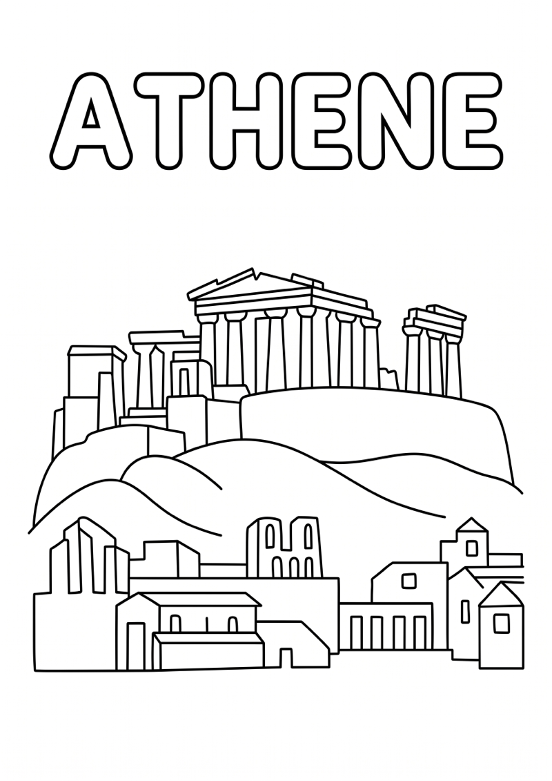 Athene Kleurplaat — gratis kleurplaat printen