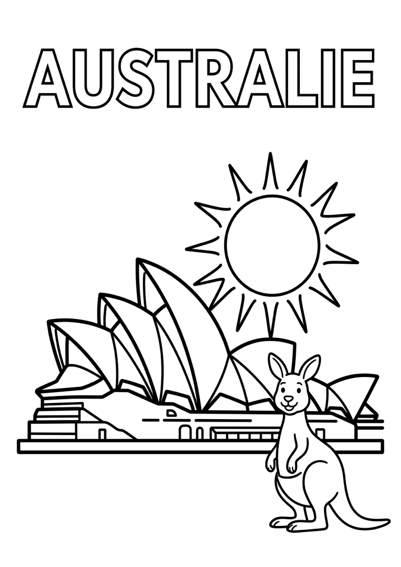 Australie Kleurplaat — gratis kleurplaat printen