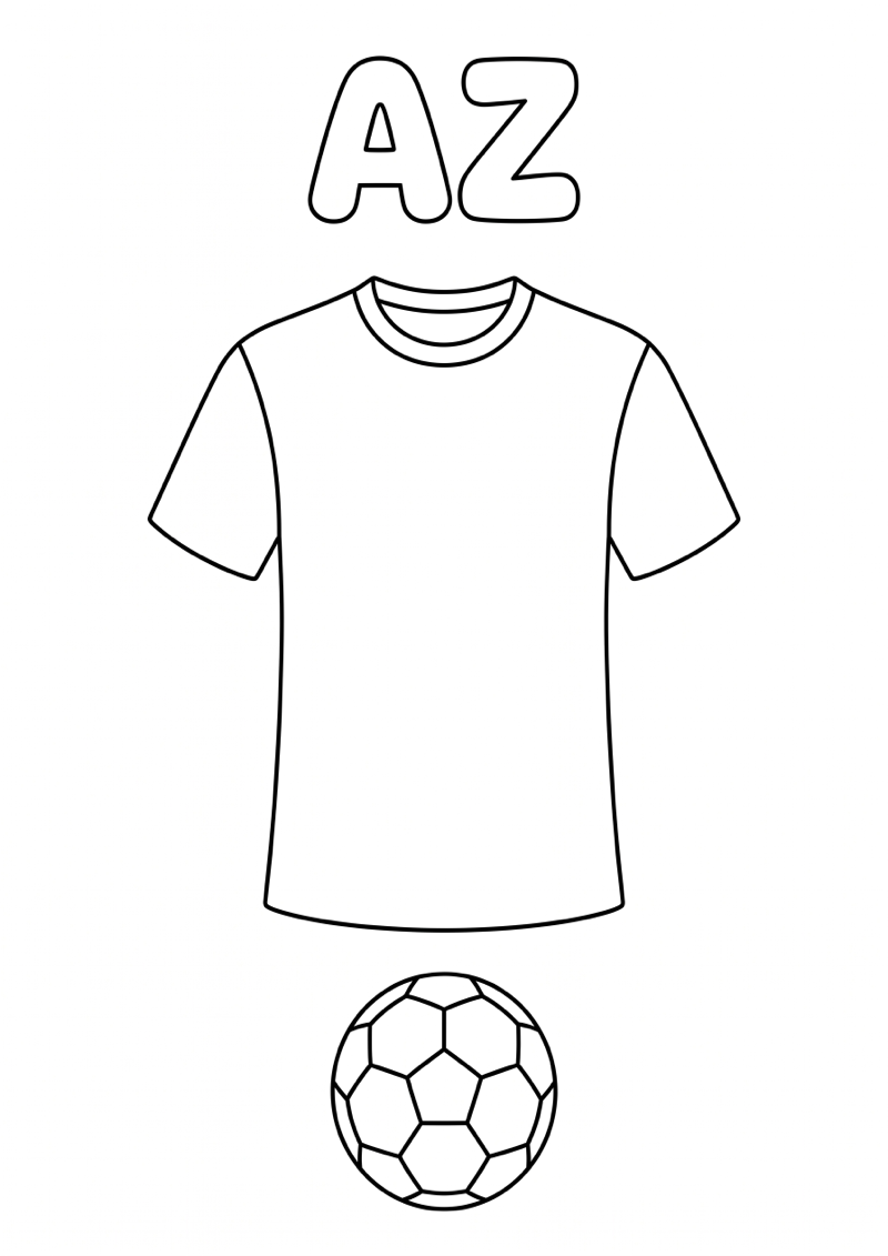 Az Voetbalshirt Kleurplaat — gratis kleurplaat