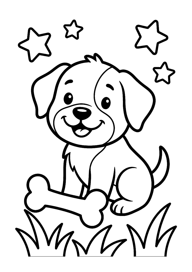 Baby hond zittend kleurplaat — gratis kleurplaat