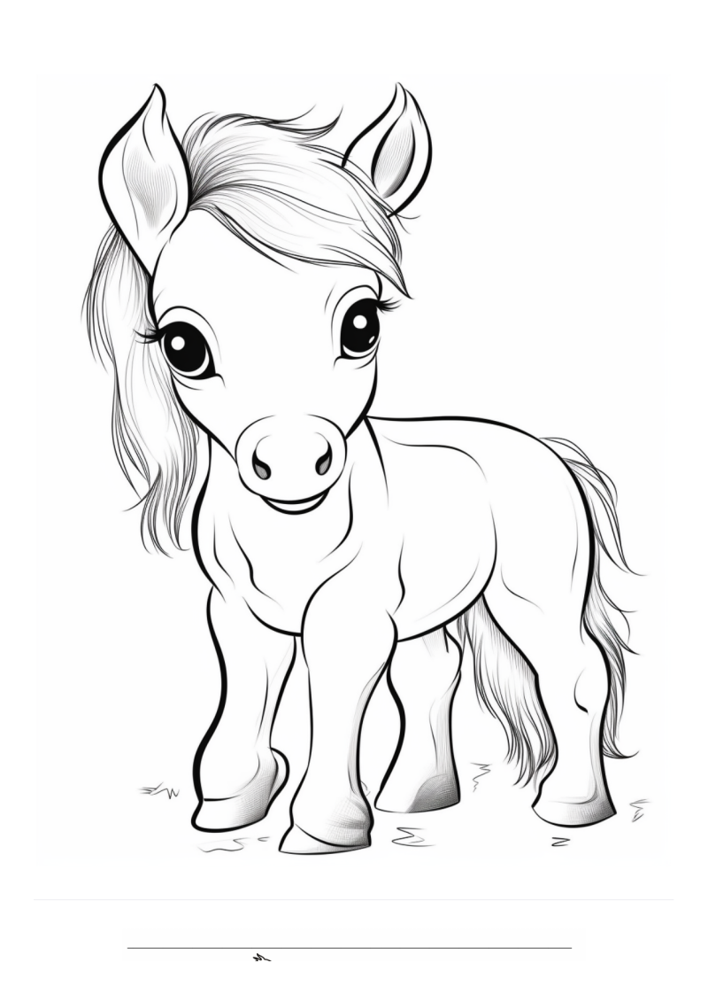 Baby Pony Cartoon Kleurplaat