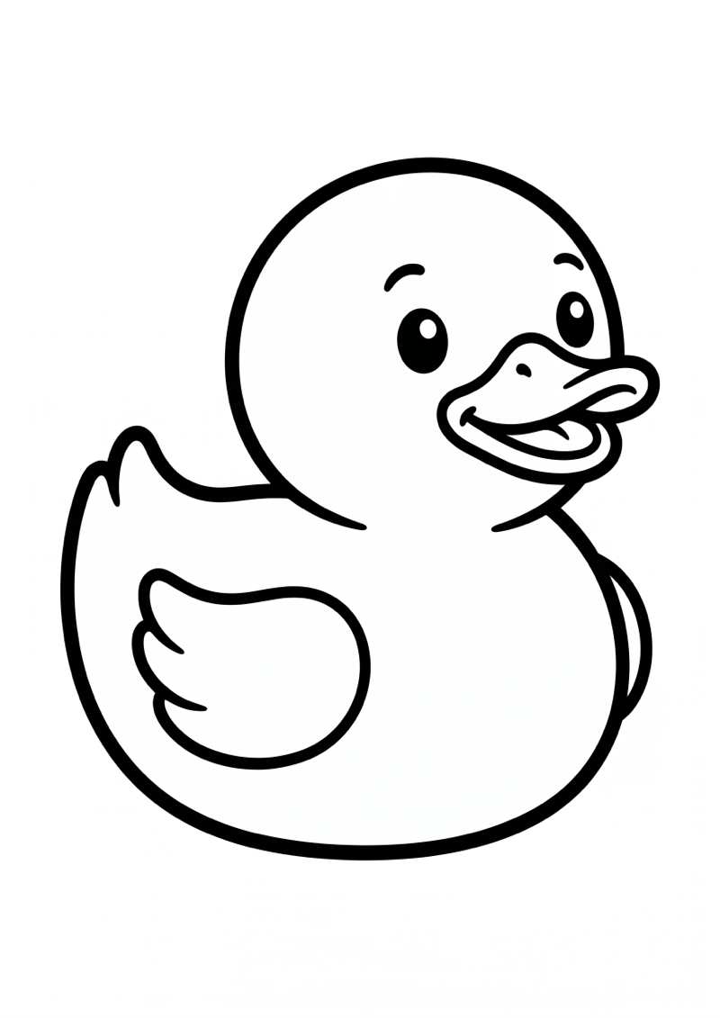 Badeend Kleurplaat — gratis kleurplaat