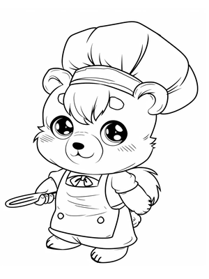 Bakker Beer Kleurplaat — gratis kleurplaat