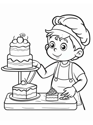 Bakker Kleurplaat 6 — gratis kleurplaat