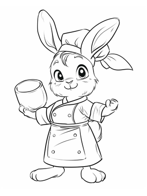 Bakker Konijn Kleurplaat — gratis kleurplaat