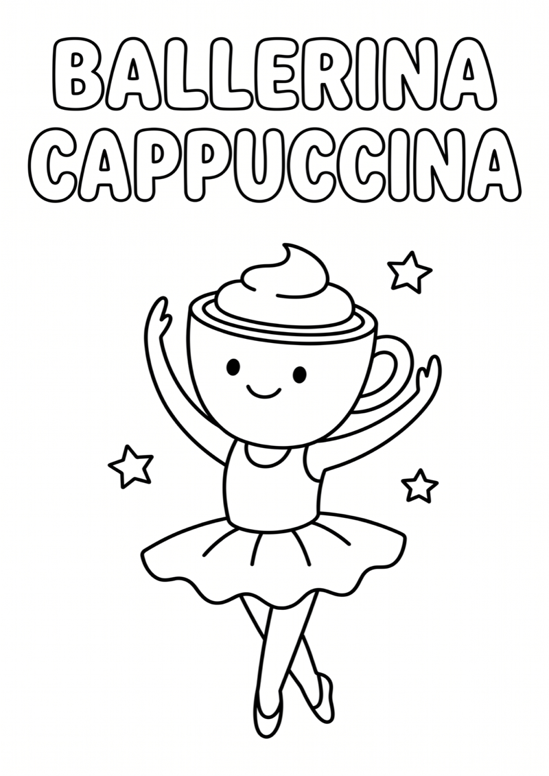 Ballerina Cappuccina Dansend Kleurplaat