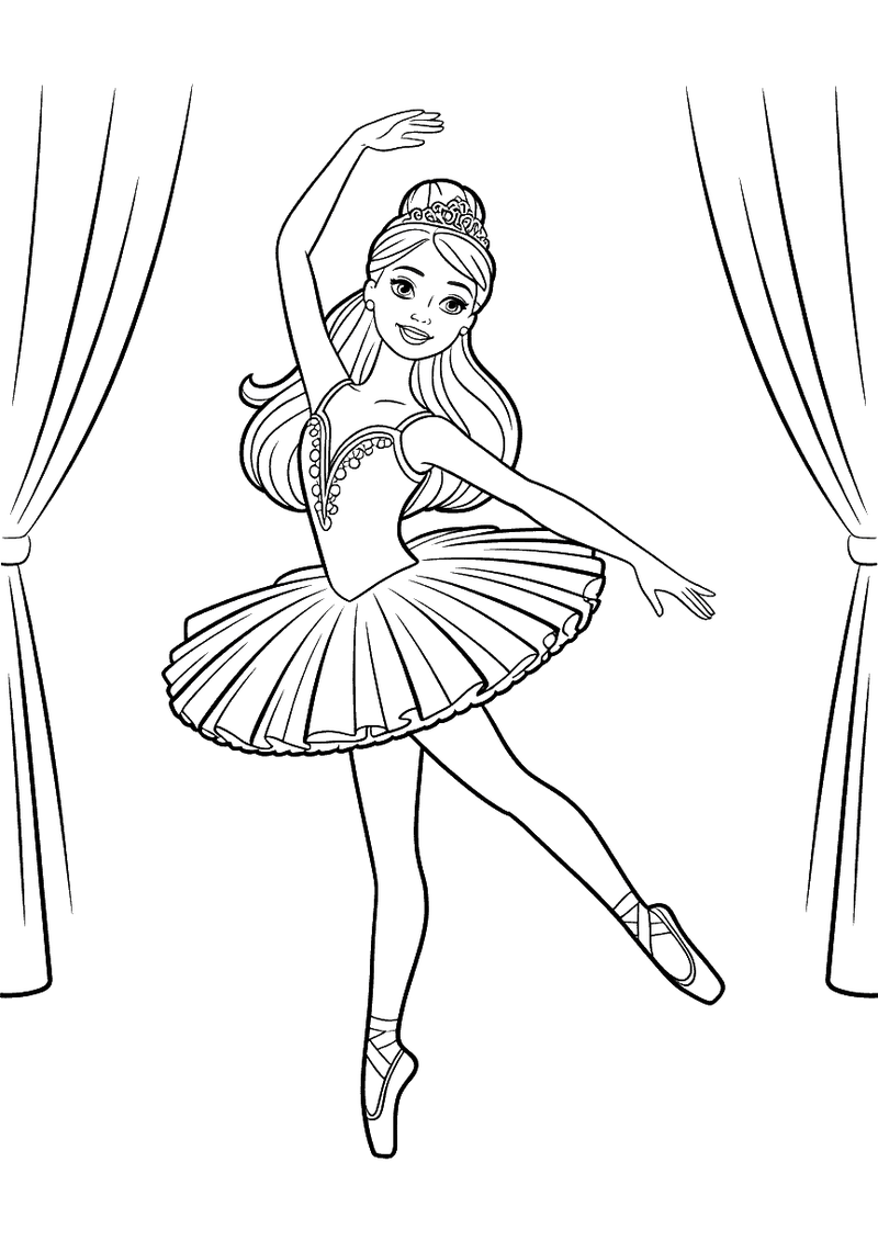 Barbie Ballerina Kleurplaat