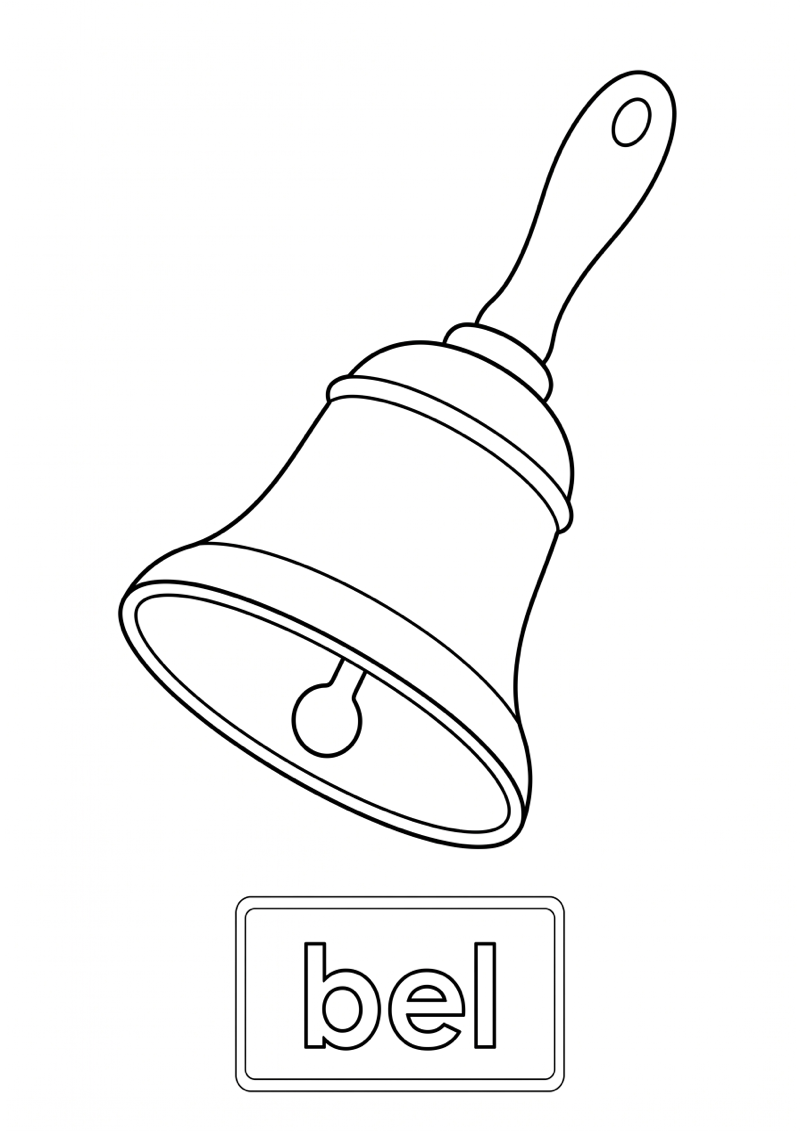 Bel Woordkaart Kleurplaat — gratis kleurplaat