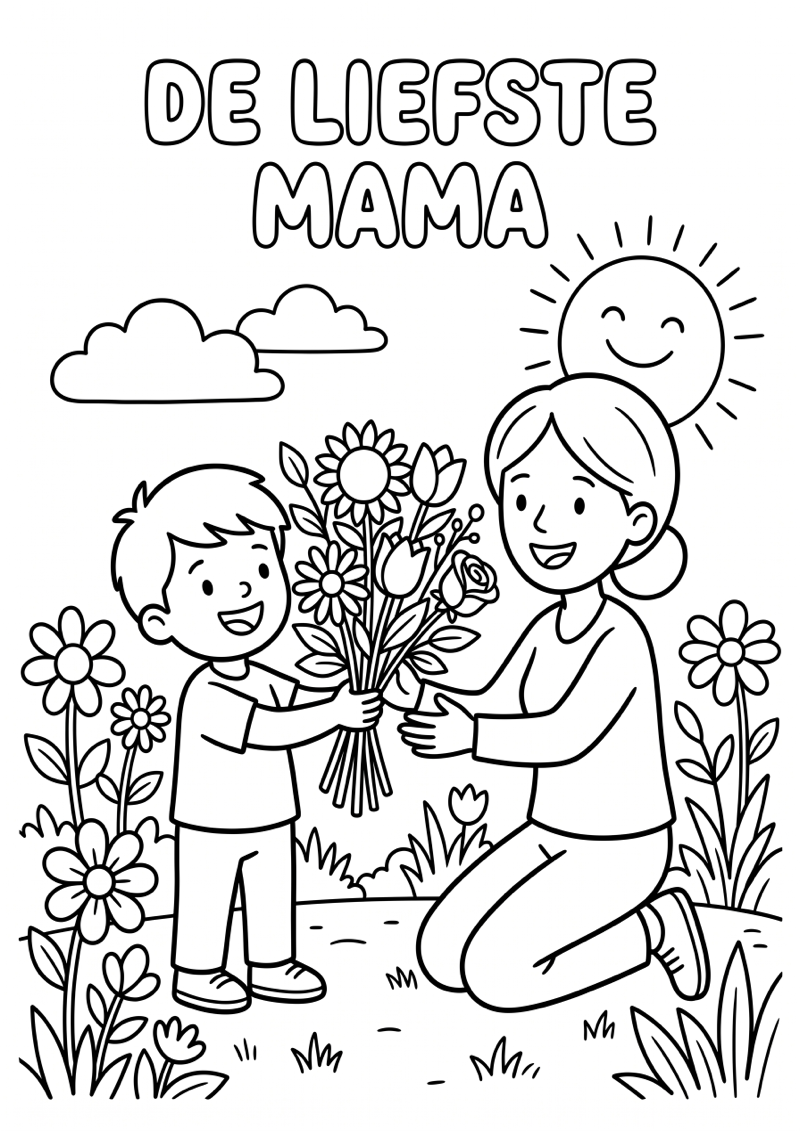 Beste moeder ooit kleurplaat — gratis kleurplaat printen