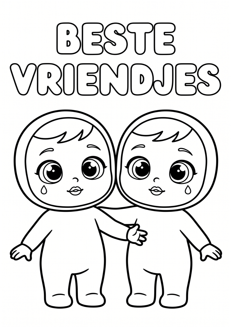 Beste Vriendjes Crybaby Kleurplaat — gratis kleurplaat