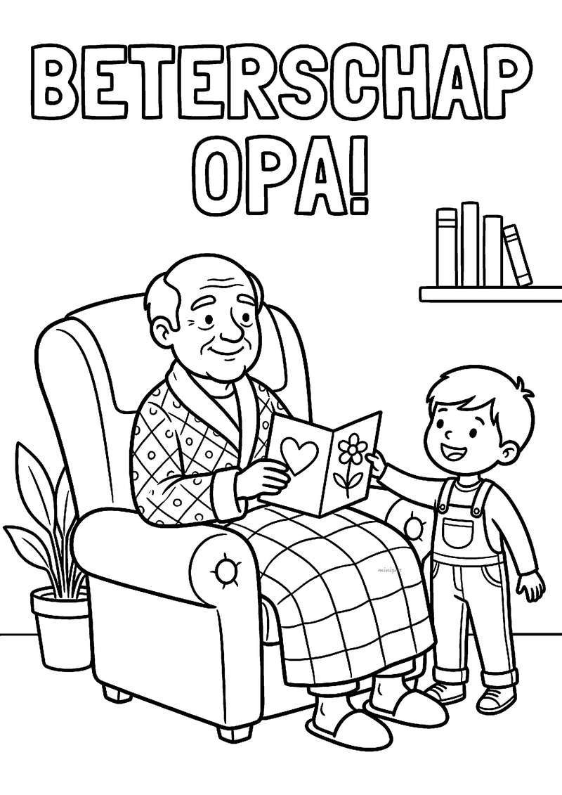 Beterschap opa kleurplaat