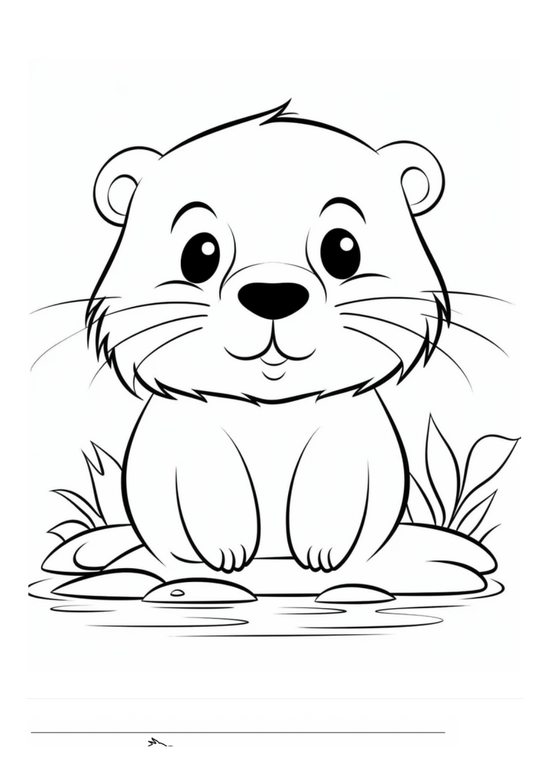 Baby Bever Kleurplaat