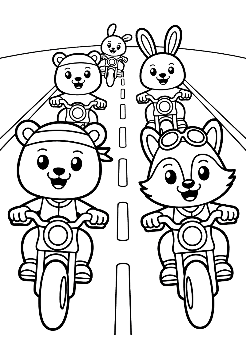 Biker Gang Kleurplaat