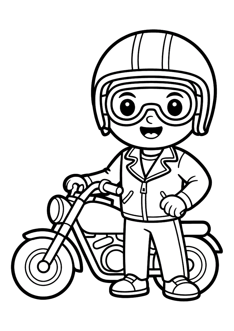 Biker Jas Kleurplaat — gratis kleurplaat printen