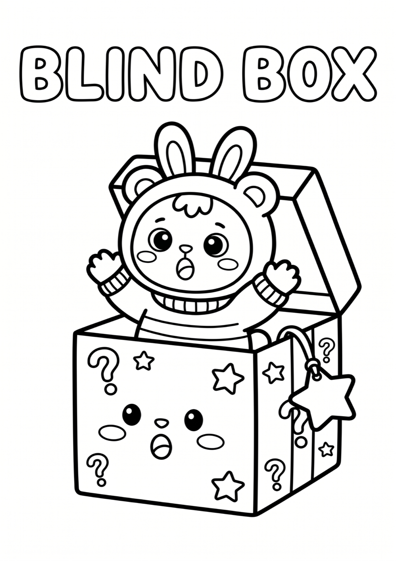 Blind Box Kleurplaat — gratis kleurplaat