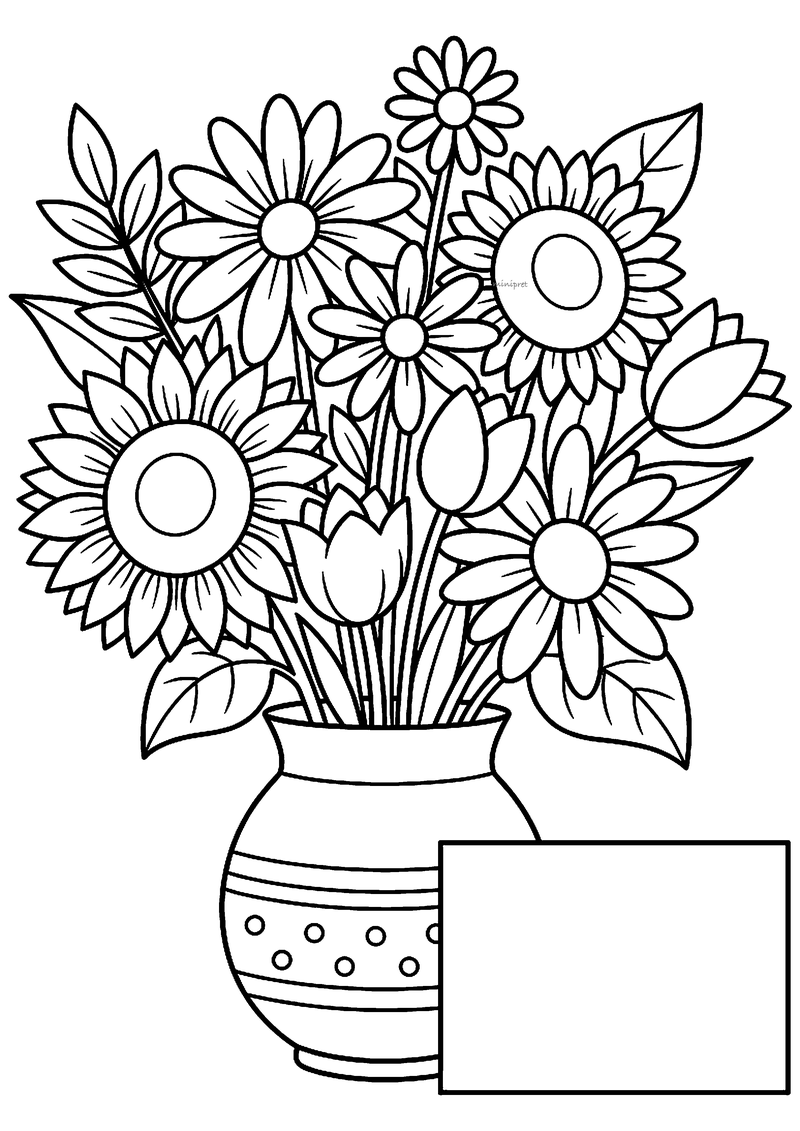 Bloemen voor de zieke kleurplaat