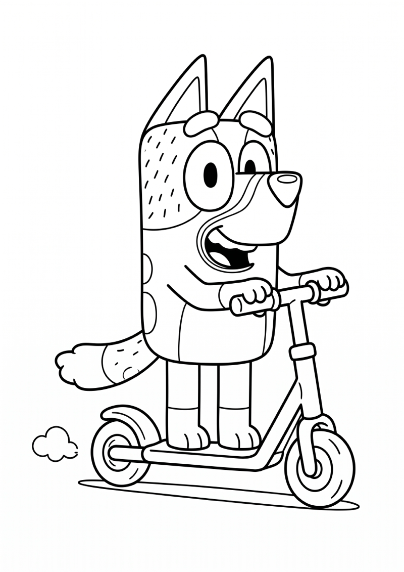 Bluey op Step Kleurplaat — gratis kleurplaat printen