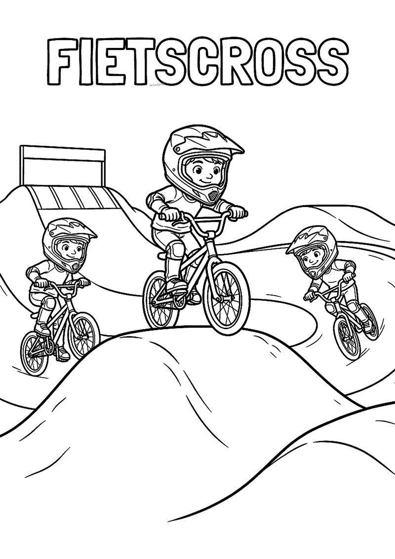 Fietscross crossbaan kleurplaat