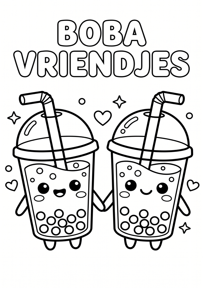 Boba Vriendjes Kleurplaat — gratis kleurplaat printen
