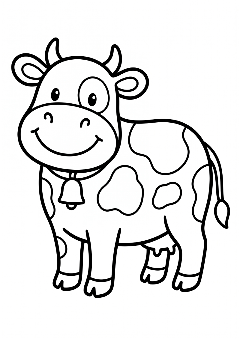 Boerderij Koe Kleurplaat — gratis kleurplaat