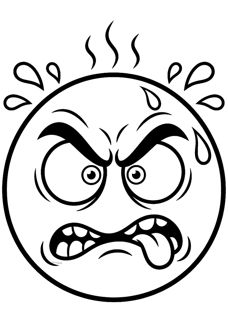 Boze emoji kleurplaat