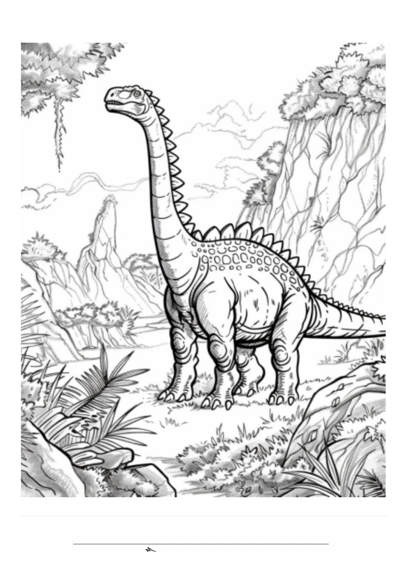 Brachiosaurus Landschap Kleurplaat — gratis kleurplaat