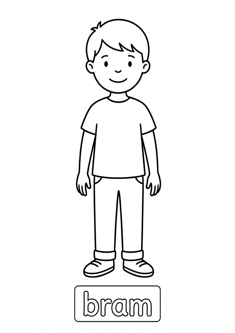 Bram Woordkaart Kleurplaat — gratis kleurplaat