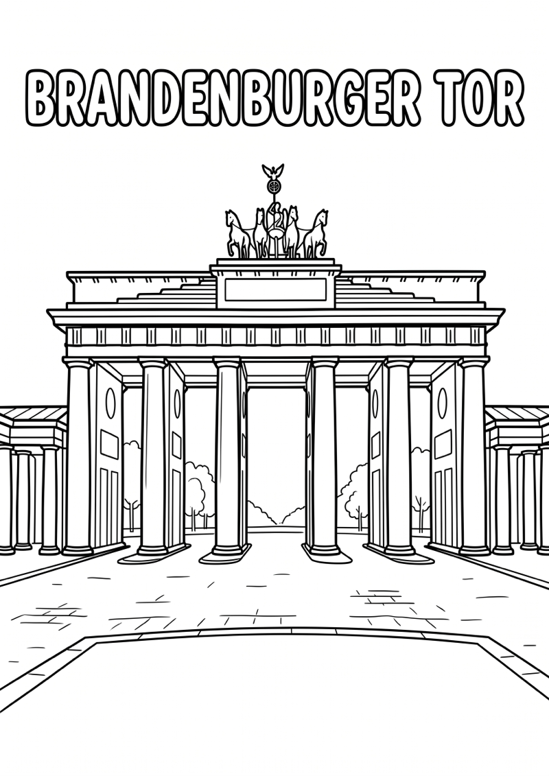 Brandenburger Tor Kleurplaat — gratis kleurplaat printen