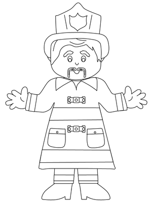 Brandweerman Kleurplaat 6 — gratis kleurplaat printen