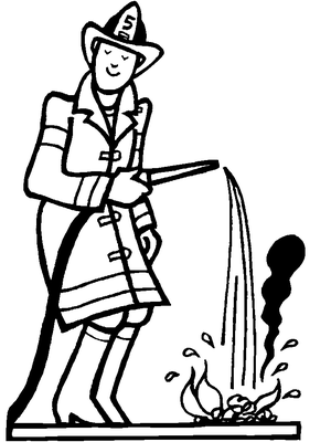 Brandweerman Kleurplaat 7 — gratis kleurplaat printen