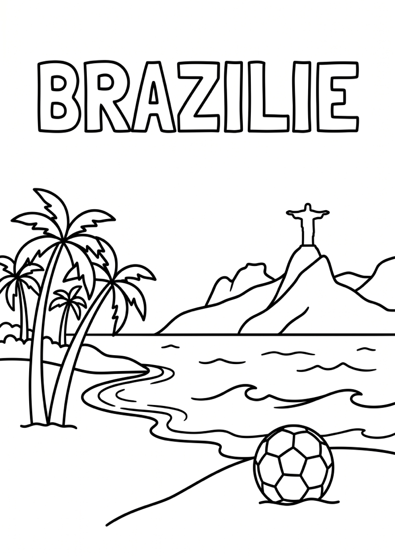 Brazilie Kleurplaat — gratis kleurplaat printen