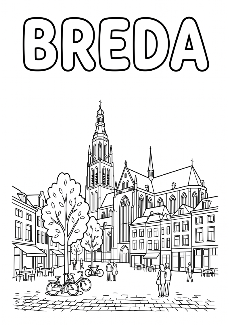 Breda Kleurplaat — gratis kleurplaat printen