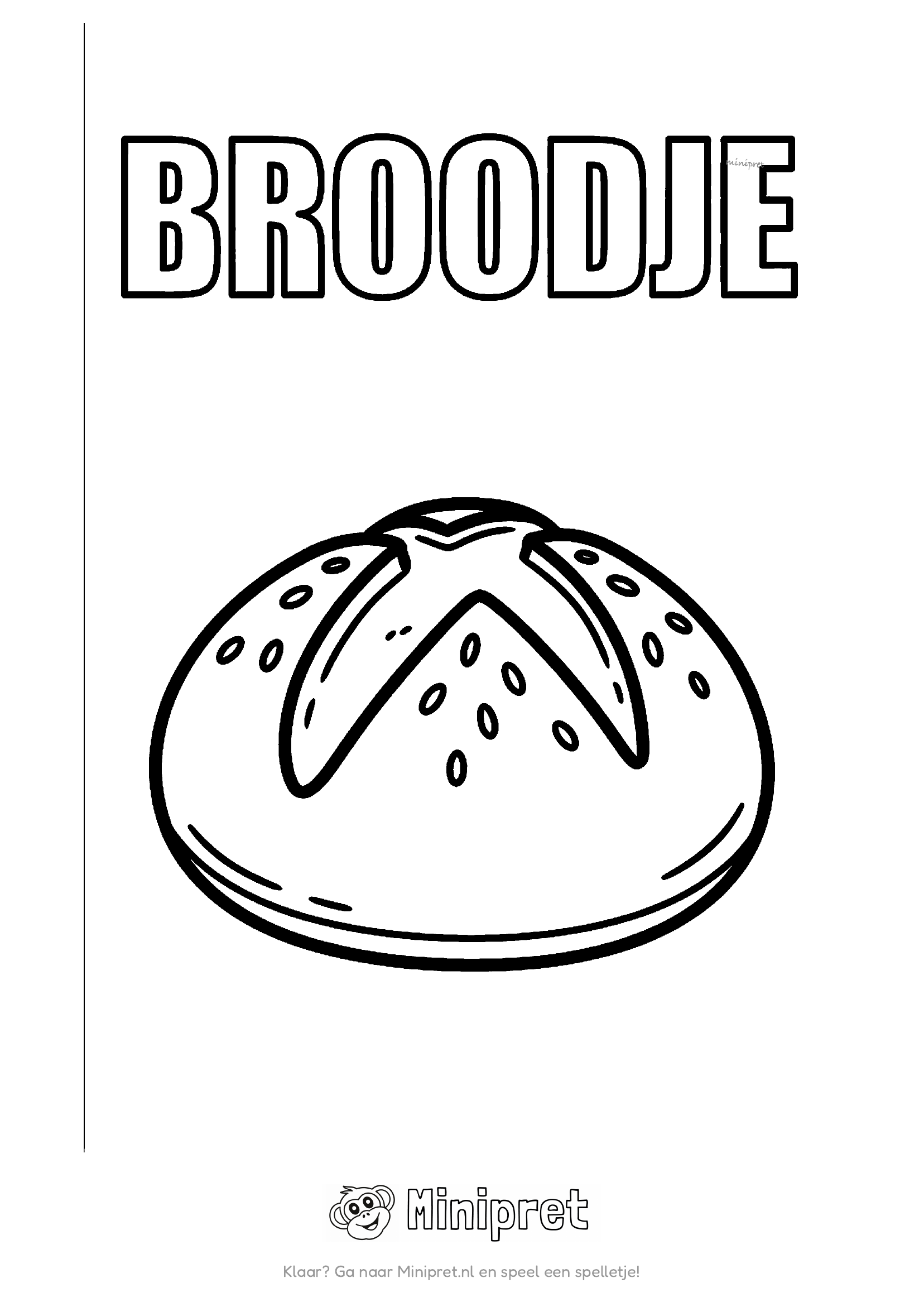 Broodje als kleurplaat: belegd broodje met groente en beleg ertussen
