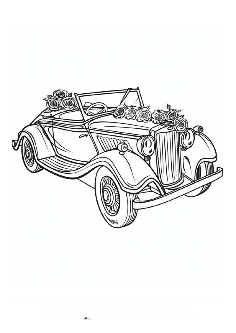 Bruiloft Car 1 Kleurplaat — gratis kleurplaat printen