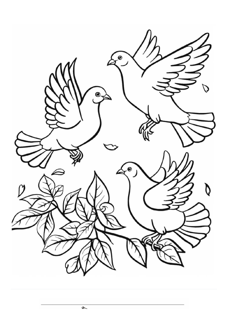 Bruiloft Dove 2 Kleurplaat — gratis kleurplaat printen