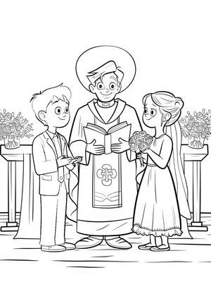 Bruiloft Officiant 2 Kleurplaat — gratis kleurplaat