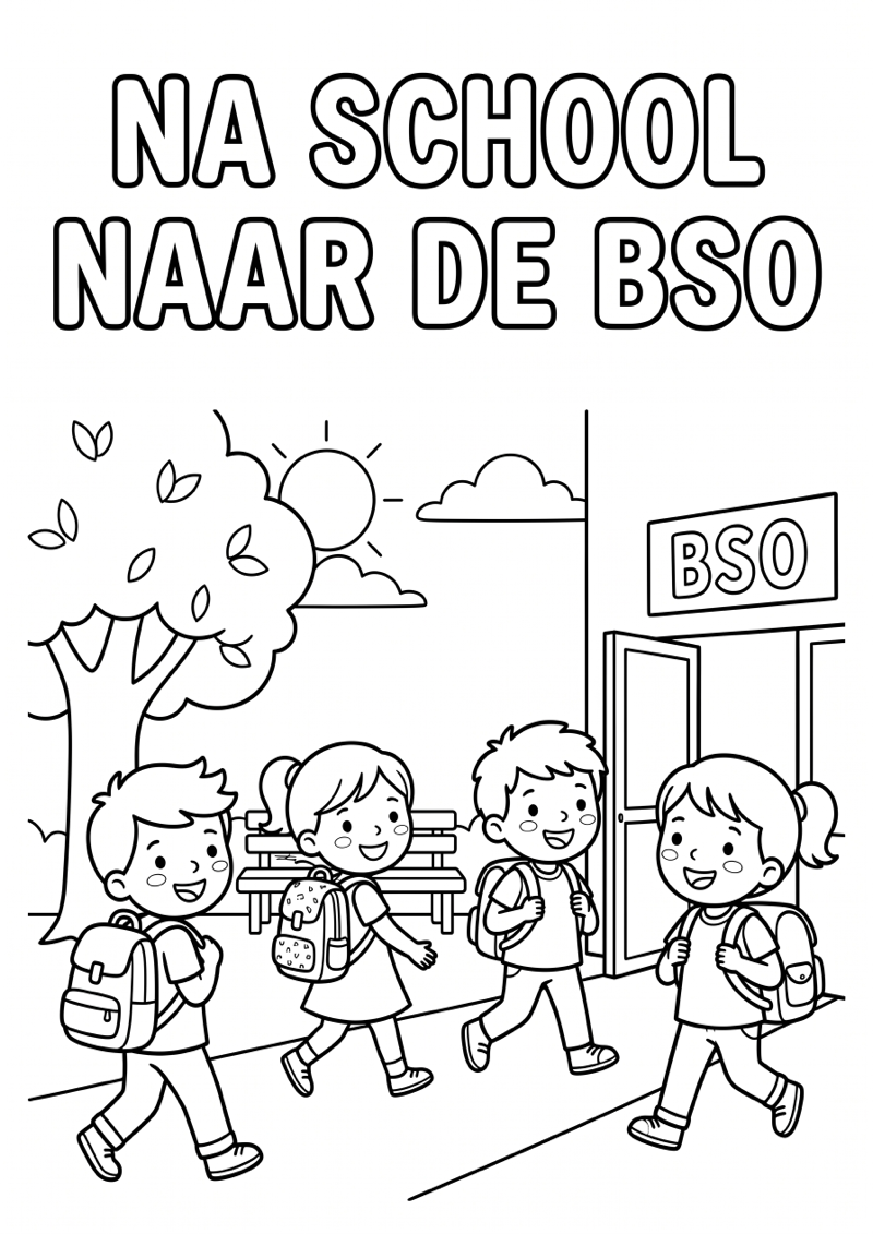 Bso Na School Kleurplaat — gratis kleurplaat