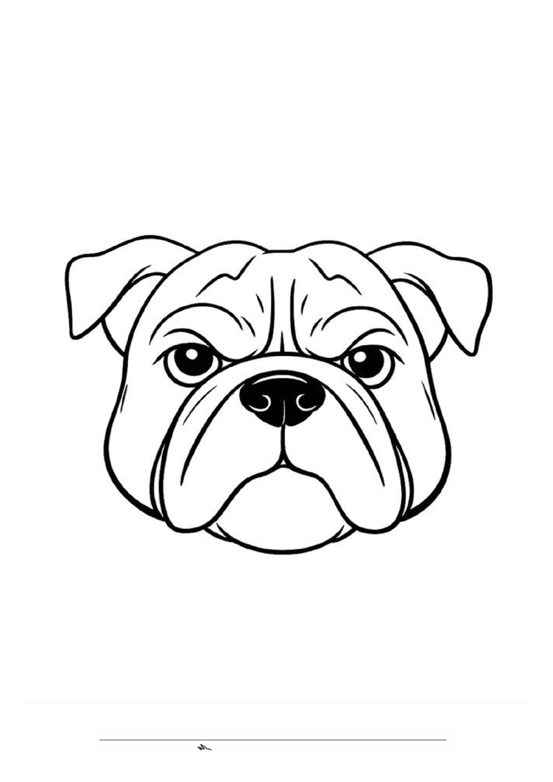 Bulldog hoofd Kleurplaat — gratis kleurplaat printen