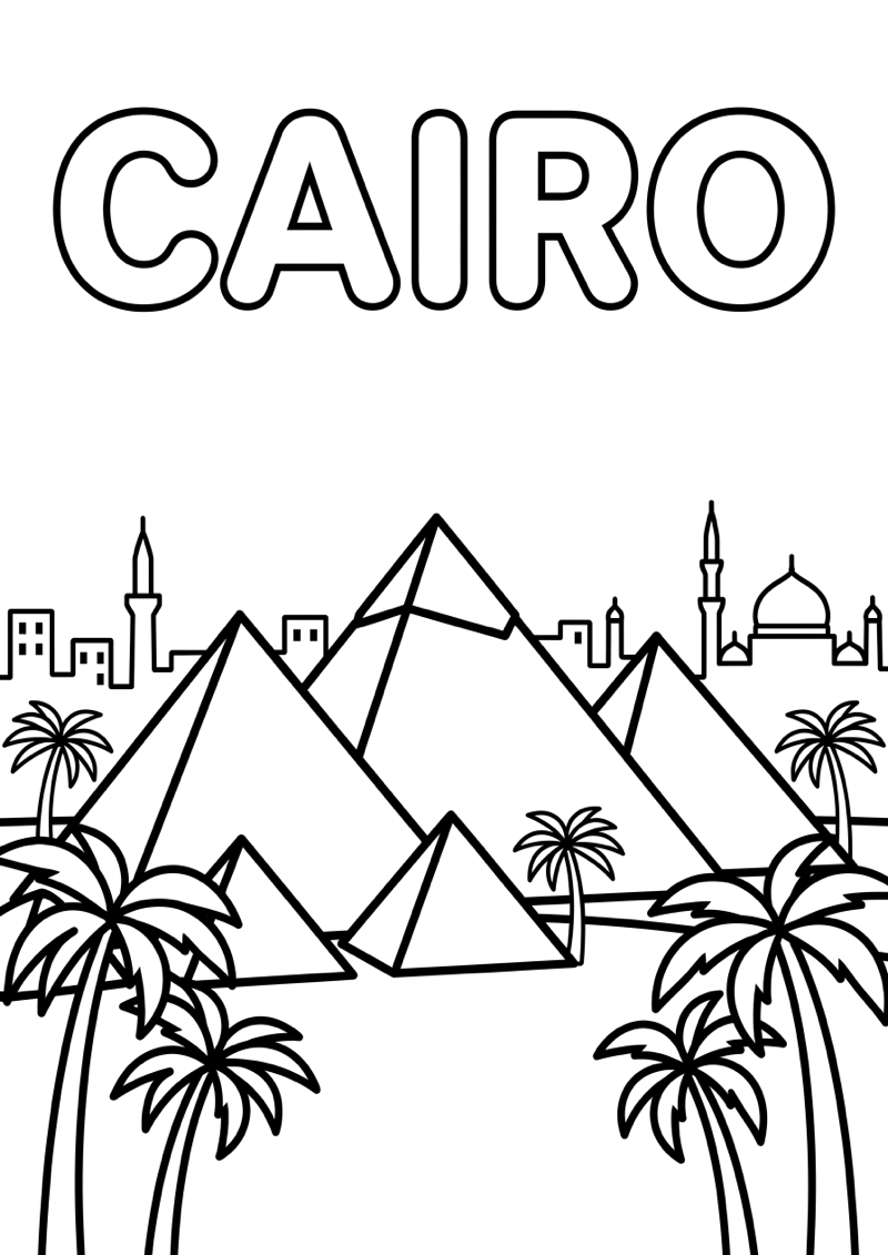 Cairo Kleurplaat — gratis kleurplaat printen