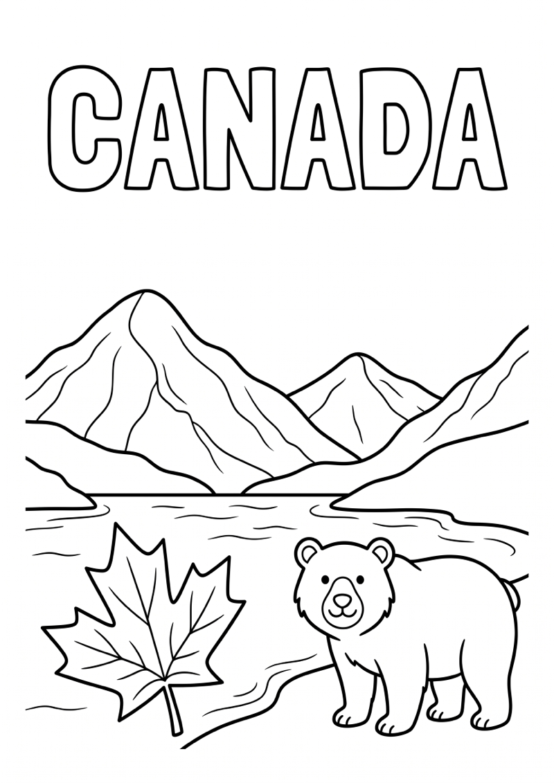 Canada Kleurplaat — gratis kleurplaat