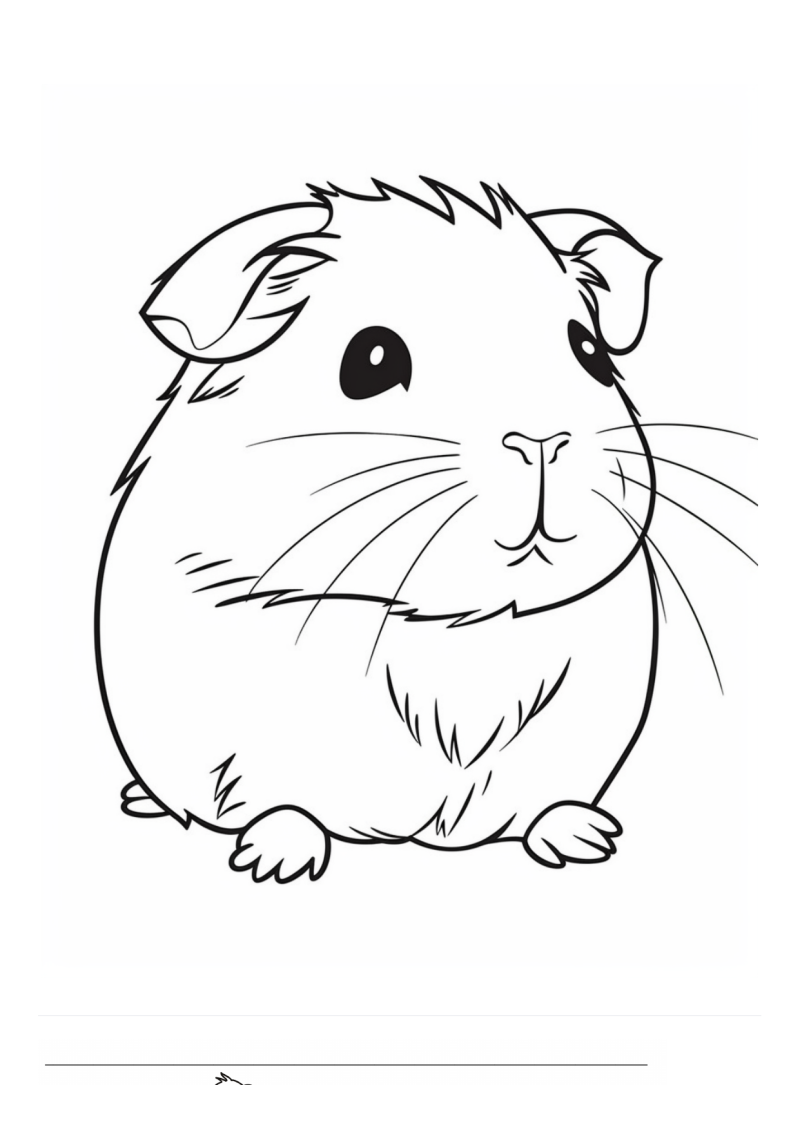 Baby Cavia Kleurplaat — gratis kleurplaat