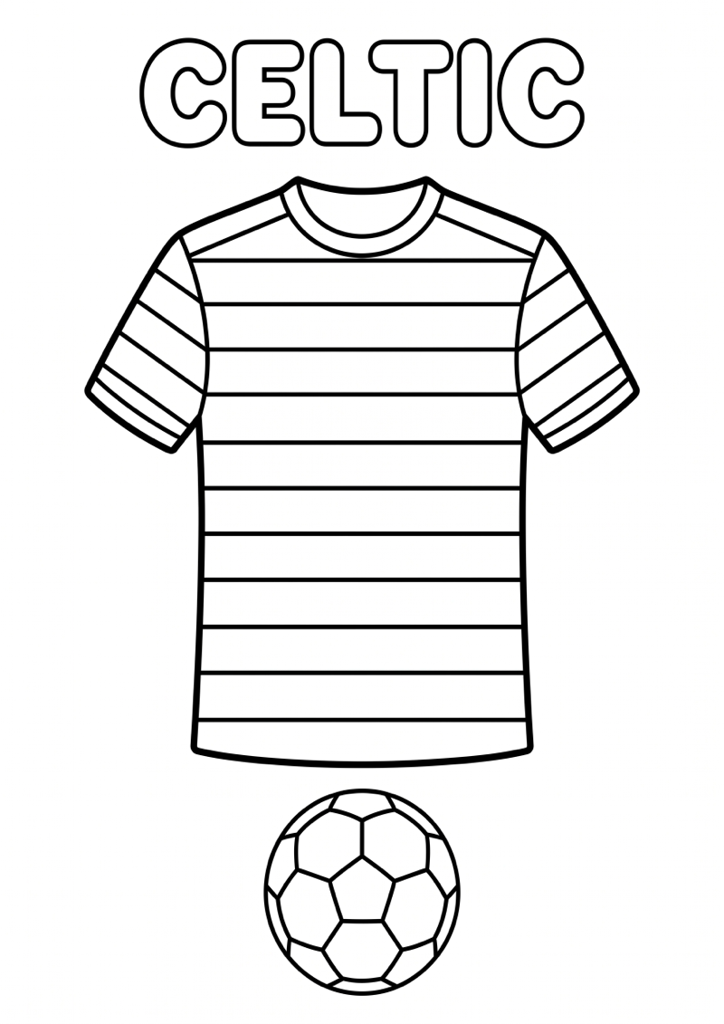 Celtic Voetbalshirt Kleurplaat — gratis kleurplaat printen