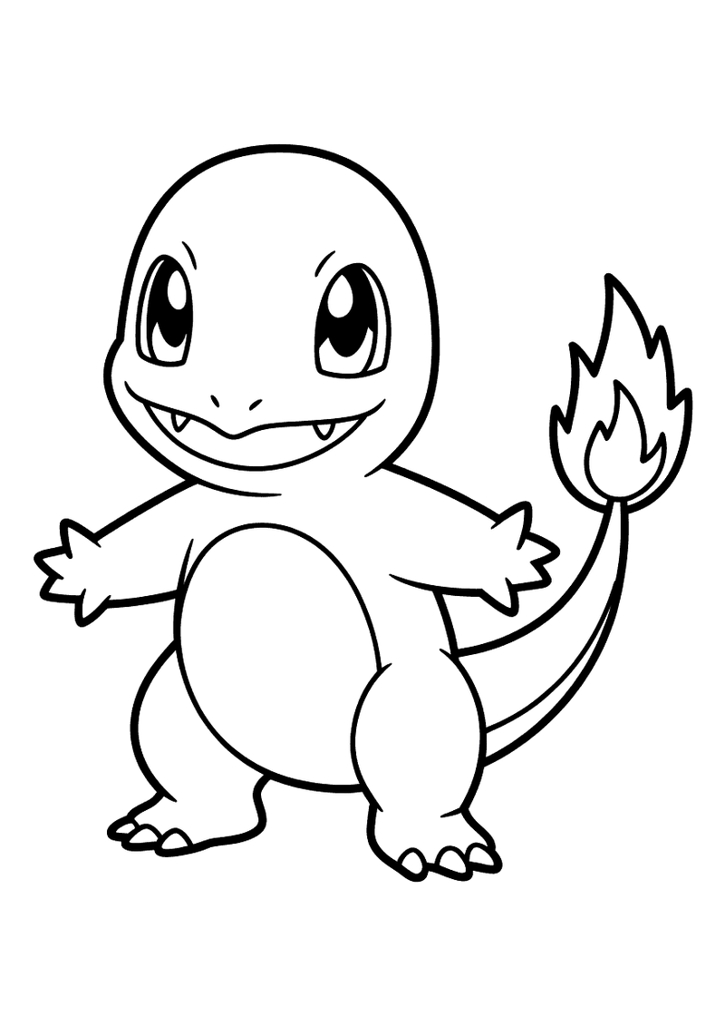 Klassieke Charmander kleurplaat — gratis kleurplaat printen