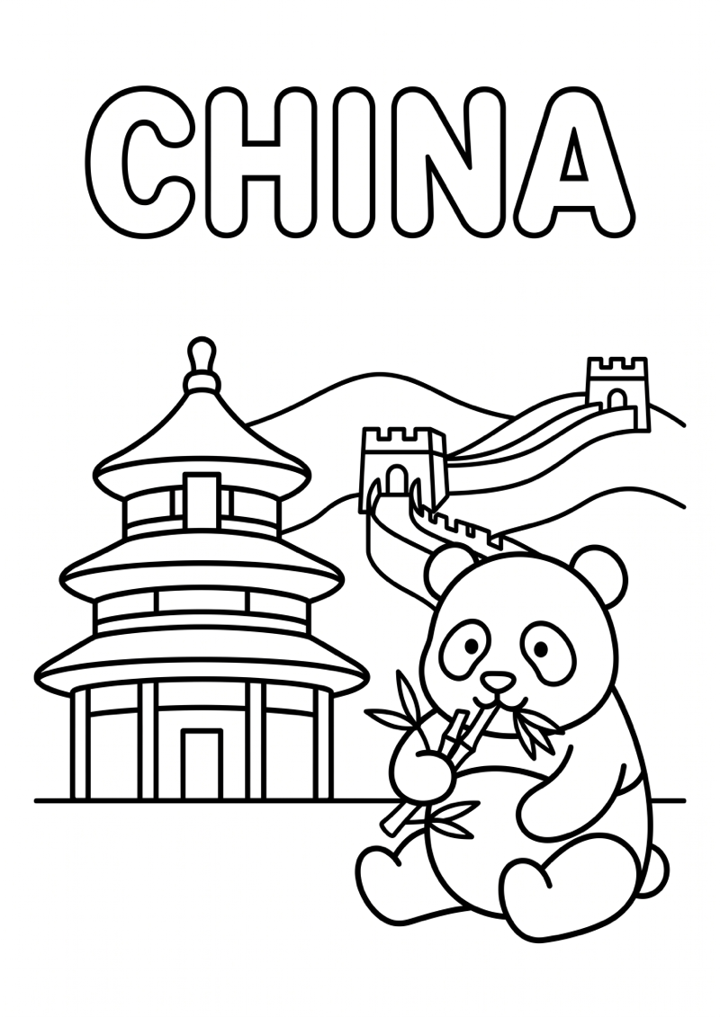 China Kleurplaat — gratis kleurplaat
