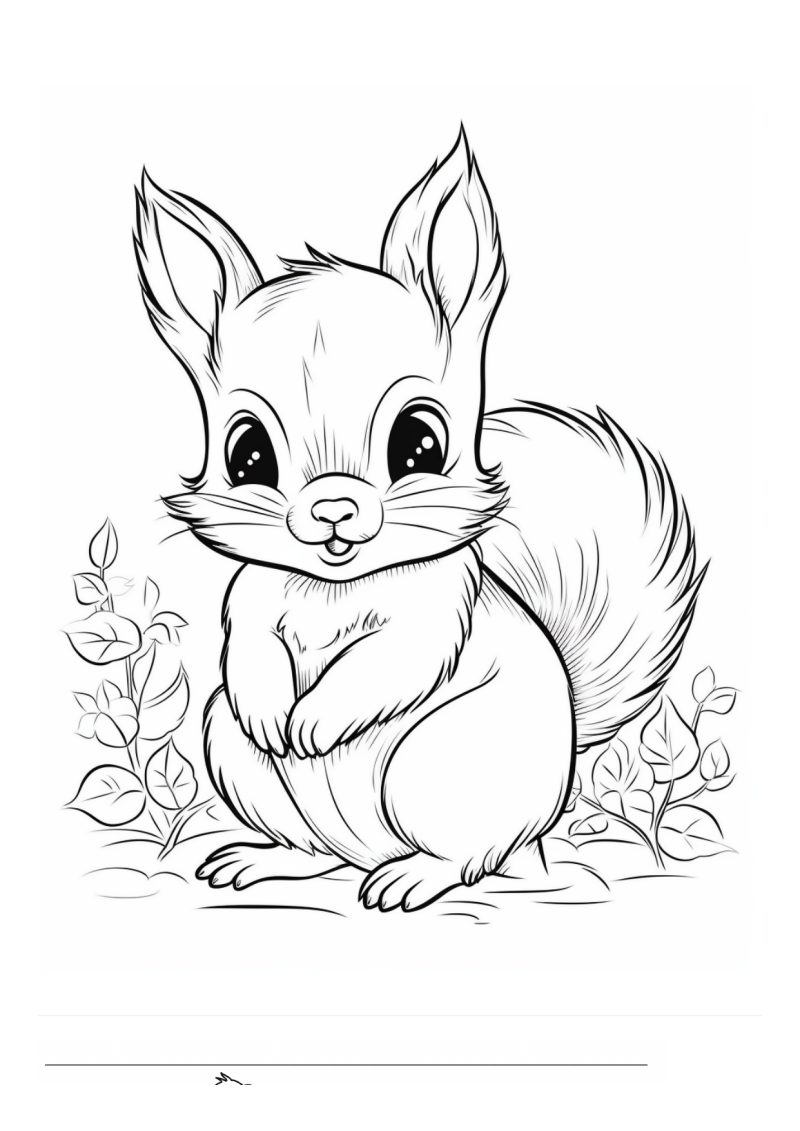 Baby Chipmunk Kleurplaat — gratis kleurplaat