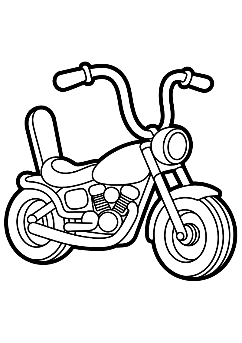 Chopper met hoge handvatten kleurplaat — gratis kleurplaat printen