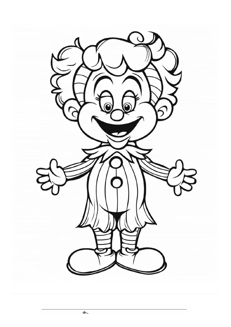 Circus Clown 14 Kleurplaat — gratis kleurplaat