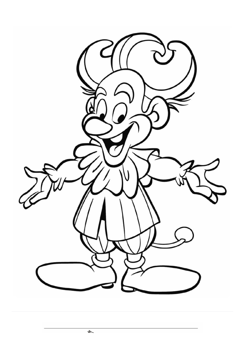 Circus Clown 9 Kleurplaat — gratis kleurplaat